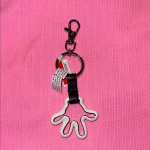 Mickey Mouse White Glove-Shaped Keychain with Black Strap